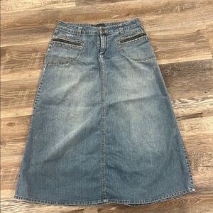 Denim A-Line Skirt with Pocket Details